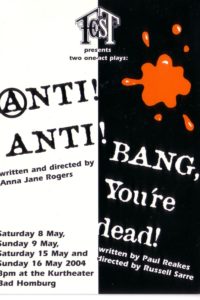 Frankfurt English Speaking Theatre - Poster "Anti! Anti! | Bang, Your're Dead!"